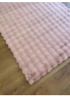 Destan Halı Bubble Peluş Özel Ölçü Antialerjik ve Yumuşak Halı Pembe