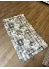 Destan Halı Çift Renk Bubble Peluş Özel Ölçü Antialerjik ve Yumuşak Halı Gri Beyaz