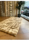 Destan Halı Çift Renk Bubble Peluş Özel Ölçü Antialerjik ve Yumuşak Halı Krem Kahve