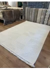 Destan Halı Tokyo 02 Beyaz Modern İskandinav Hav Toz Vermez Etnik Modern Makine Halısı