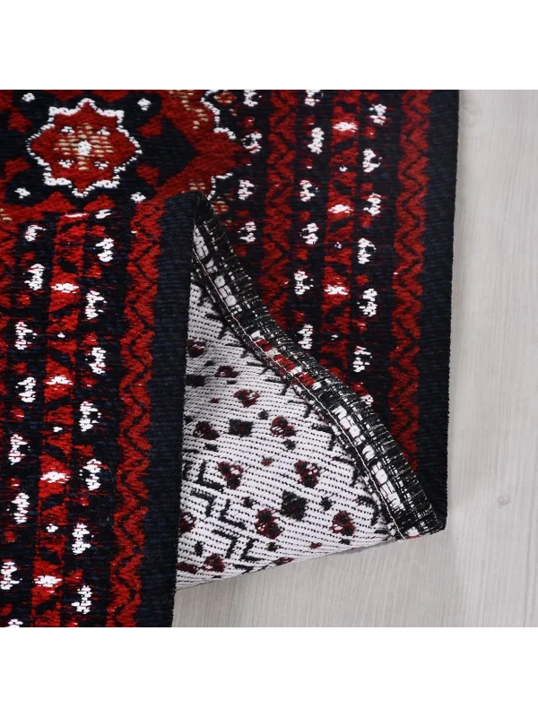 TÜRKMEN KİLİM 01 Makinede Yıkanabilir Türkmen Desenli Dokuma Kilim