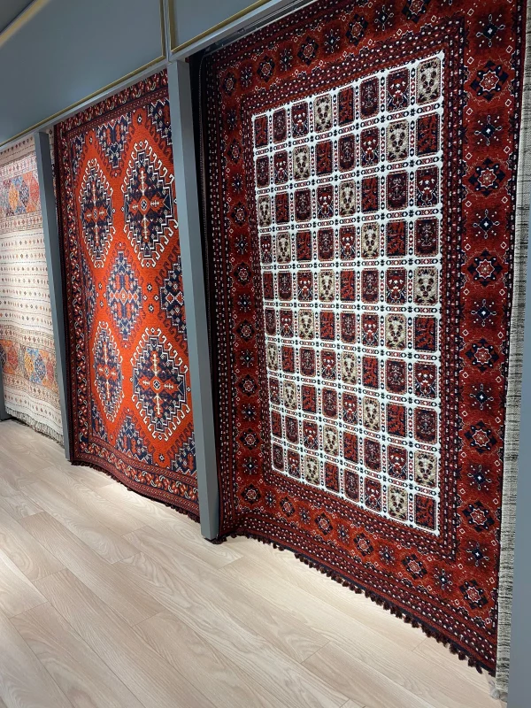 TÜRKMEN KİLİM 01 Makinede Yıkanabilir Türkmen Desenli Dokuma Kilim