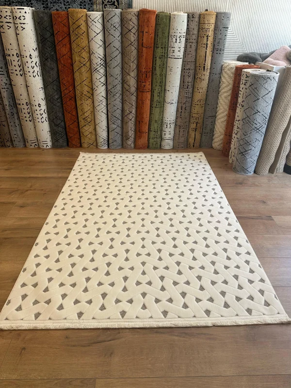 Destan Halı Happy 01 Makinede Yıkanabilir Toz Vermez Altı Kaymaz İnce Makine Halısı