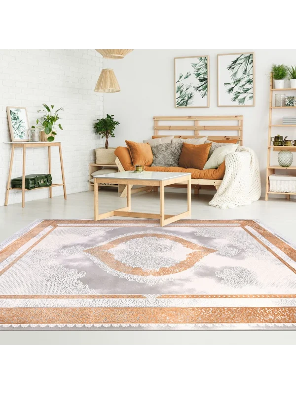 Destan Halı Monaco 13416 Klasik Desenli Uzun Ömürlü Bambu Makine Halısı