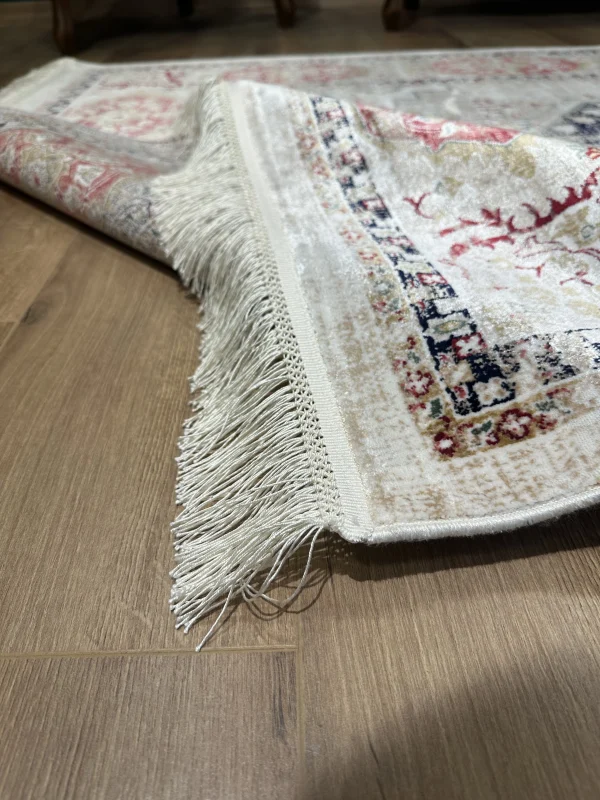 DESTAN Asude 01 Vintage El Dokuma Motifli 100 Tarak Özel Tezgah Makine Halısı