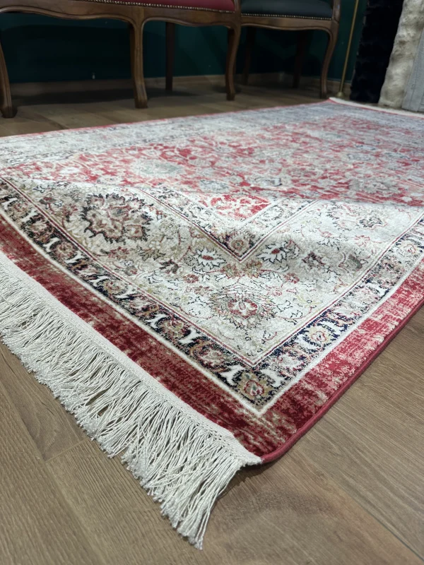 DESTAN Asude 02 Vintage El Dokuma Motifli 100 Tarak Özel Tezgah Makine Halısı