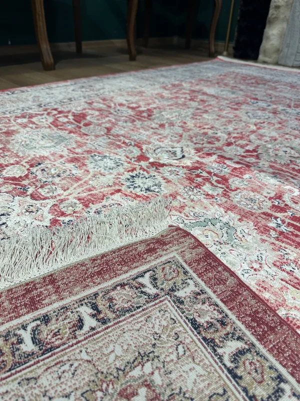 DESTAN Asude 02 Vintage El Dokuma Motifli 100 Tarak Özel Tezgah Makine Halısı