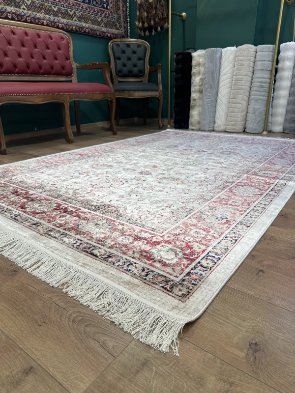 DESTAN Asude 03 Vintage El Dokuma Motifli 100 Tarak Özel Tezgah Makine Halısı