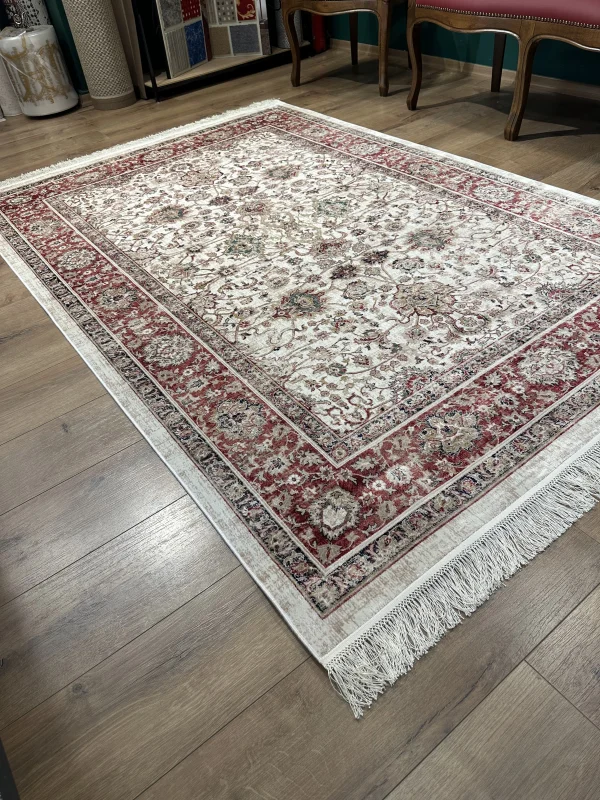 DESTAN Asude 03 Vintage El Dokuma Motifli 100 Tarak Özel Tezgah Makine Halısı