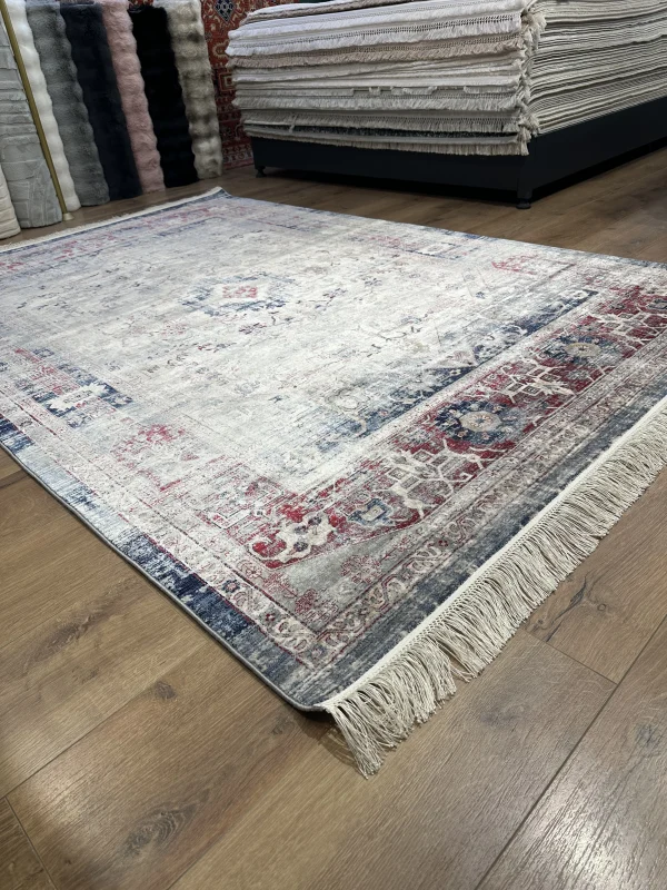 DESTAN Asude 04 Vintage El Dokuma Motifli 100 Tarak Özel Tezgah Makine Halısı