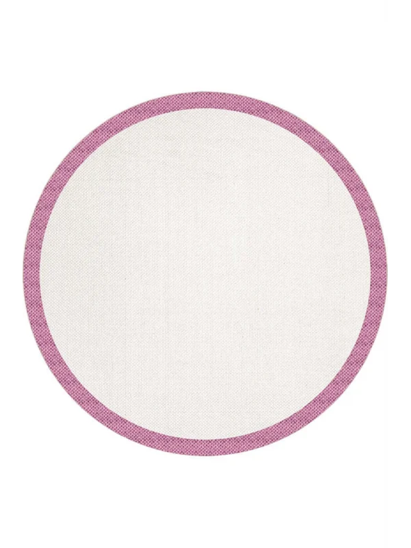 Destan Natura Sisal Bordürlü Özel Ölçü Tam Çerçeveli Jüt Sisal Modern Halı Ntr19 Fuşya-Krem