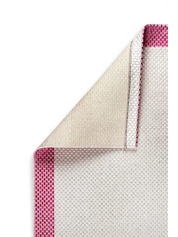 Destan Natura Sisal Bordürlü Özel Ölçü Tam Çerçeveli Jüt Sisal Modern Halı Ntr19 Fuşya-Krem