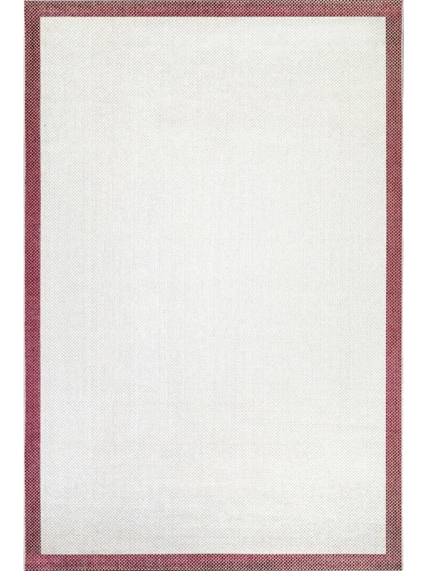 Destan Natura Sisal Bordürlü Özel Ölçü Tam Çerçeveli Jüt Sisal Modern Halı Ntr18 Marsala-Krem