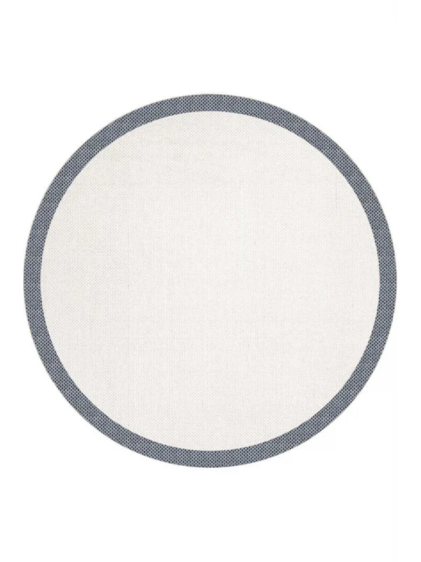 Destan Natura Sisal Bordürlü Özel Ölçü Tam Çerçeveli Jüt Sisal Modern Halı Ntr17 Lacivert-Krem