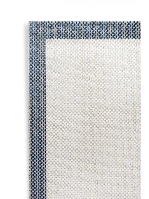 Destan Natura Sisal Bordürlü Özel Ölçü Tam Çerçeveli Jüt Sisal Modern Halı Ntr17 Lacivert-Krem