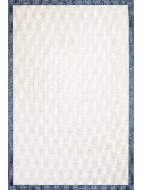 Destan Natura Sisal Bordürlü Özel Ölçü Tam Çerçeveli Jüt Sisal Modern Halı Ntr17 Lacivert-Krem