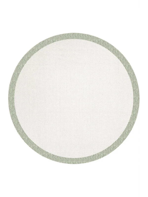 Destan Natura Sisal Bordürlü Özel Ölçü Tam Çerçeveli Jüt Sisal Modern Halı Ntr15 Yeşil-Krem