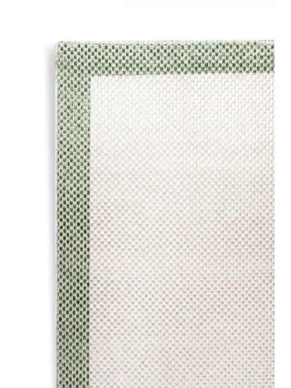 Destan Natura Sisal Bordürlü Özel Ölçü Tam Çerçeveli Jüt Sisal Modern Halı Ntr15 Yeşil-Krem