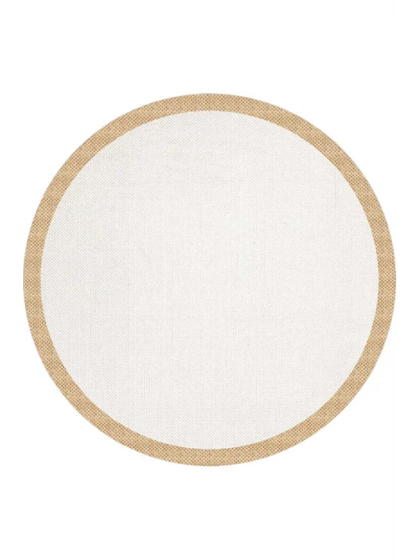 Destan Natura Sisal Bordürlü Özel Ölçü Tam Çerçeveli Jüt Sisal Modern Halı Ntr14 Sarı-Krem