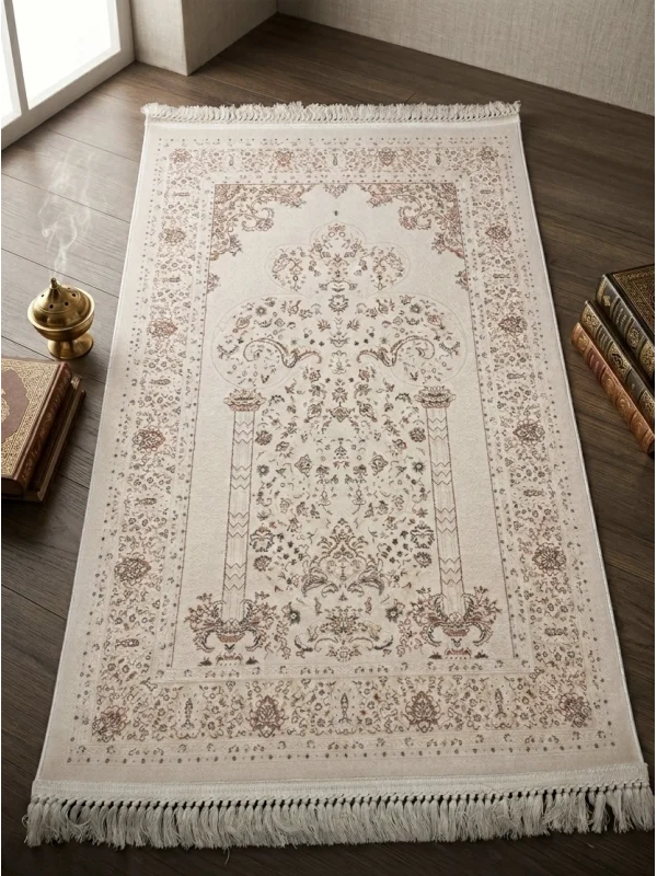 Destan Halı Hira01 Seccade Namazlık Hediyelik Özel tezgah 100 Tarak Parlak Sık Dokuma