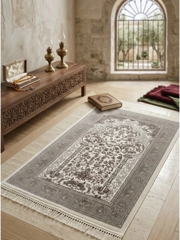 Destan Halı Hira03 Seccade Namazlık Hediyelik Özel tezgah 100 Tarak Parlak Sık Dokuma