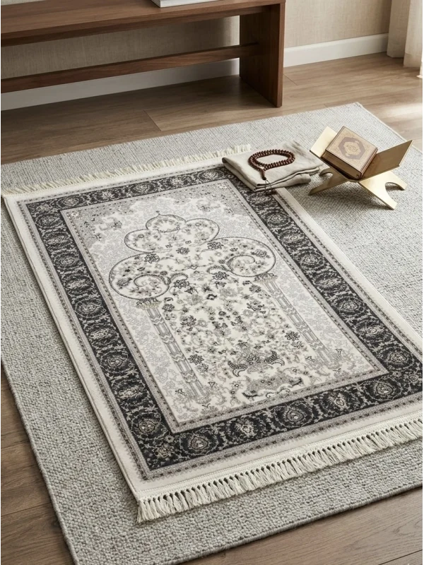 Destan Halı Hira04 Seccade Namazlık Hediyelik Özel tezgah 100 Tarak Parlak Sık Dokuma