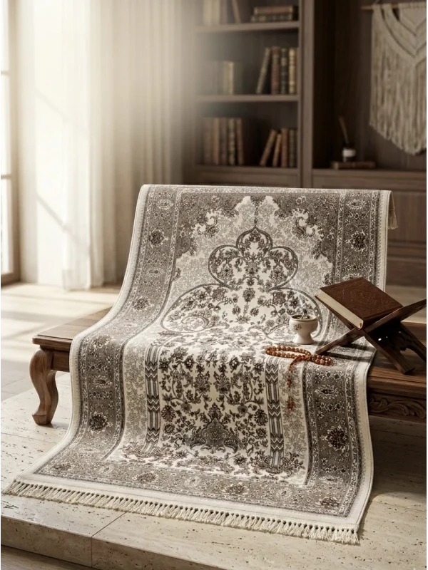 Destan Halı Hira05 Seccade Namazlık Hediyelik Özel tezgah 100 Tarak Parlak Sık Dokuma