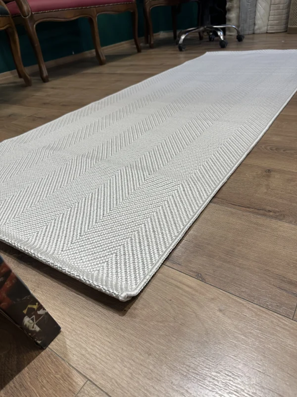 Destan Sisal Plus Özel Ölçü Jüt Sisal Modern Mutfak Salon Koridor Halısı Krem