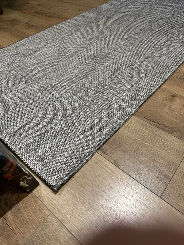 Destan Sisal Plus Özel Ölçü Jüt Sisal Modern Mutfak Salon Koridor Halısı Gri