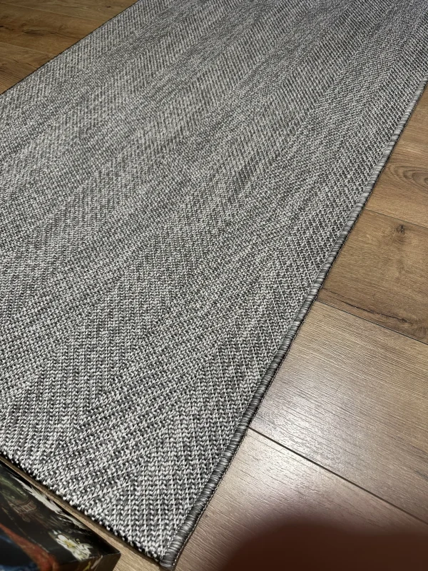 Destan Sisal Plus Özel Ölçü Jüt Sisal Modern Mutfak Salon Koridor Halısı Gri