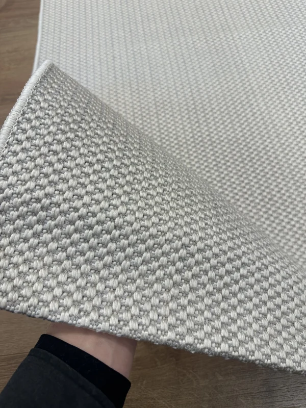 Destan Sisal Plus Özel Ölçü Jüt Sisal Modern Mutfak Salon Koridor Halısı Düz Krem