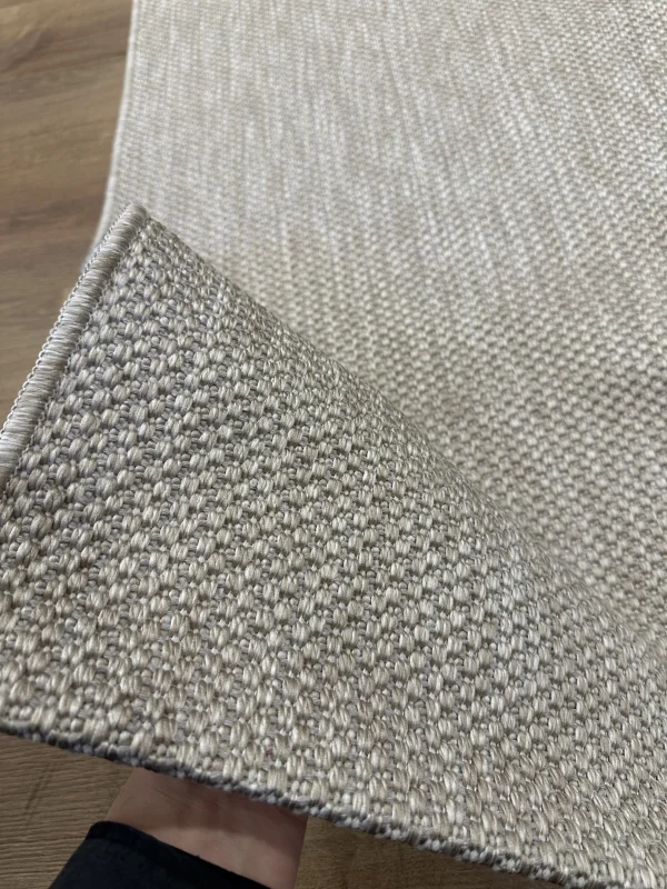 Destan Sisal Plus Özel Ölçü Jüt Sisal Modern Mutfak Salon Koridor Halısı Düz Vizon