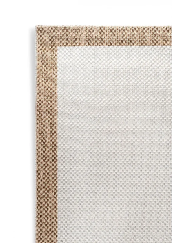 Destan Natura Sisal Bordürlü Özel Ölçü Tam Çerçeveli Jüt Sisal Modern Halı Ntr12 Bej-Krem