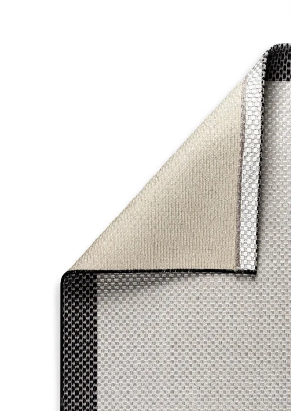 Destan Natura Sisal Bordürlü Özel Ölçü Tam Çerçeveli Jüt Sisal Modern Halı Ntr11 Siyah-Krem