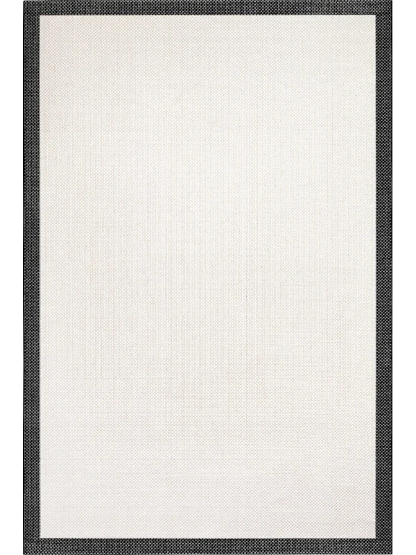 Destan Natura Sisal Bordürlü Özel Ölçü Tam Çerçeveli Jüt Sisal Modern Halı Ntr11 Siyah-Krem