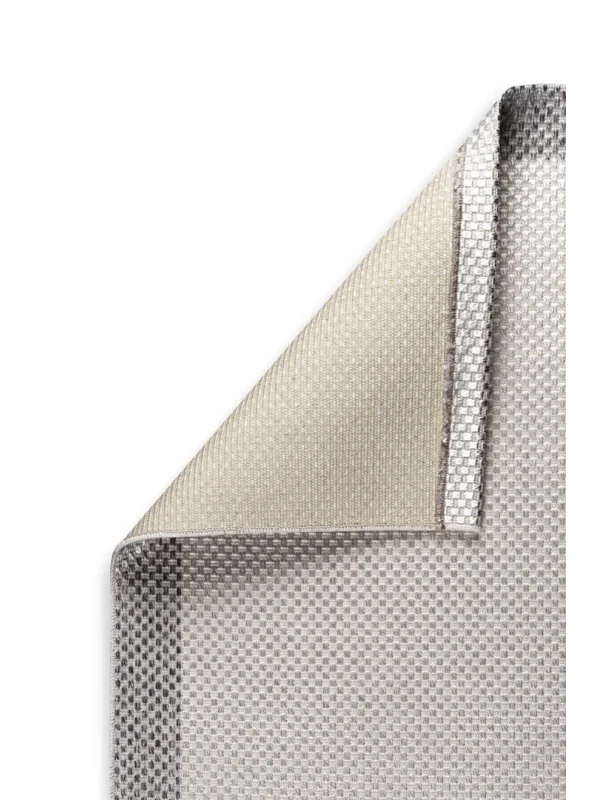 Destan Natura Sisal Bordürlü Özel Ölçü Tam Çerçeveli Jüt Sisal Modern Halı Ntr08 Gri-Krem