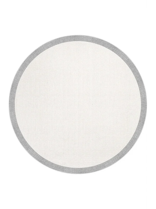 Destan Natura Sisal Bordürlü Özel Ölçü Tam Çerçeveli Jüt Sisal Modern Halı Ntr08 Gri-Krem