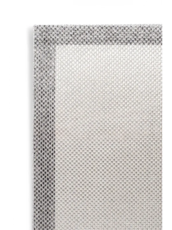 Destan Natura Sisal Bordürlü Özel Ölçü Tam Çerçeveli Jüt Sisal Modern Halı Ntr08 Gri-Krem