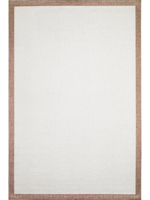 Destan Natura Sisal Bordürlü Özel Ölçü Tam Çerçeveli Jüt Sisal Modern Halı Ntr03 Kahve-Krem