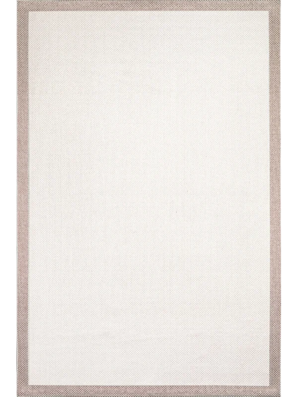 Destan Natura Sisal Bordürlü Özel Ölçü Tam Çerçeveli Jüt Sisal Modern Halı Ntr01 Sütlü Kahve-Krem