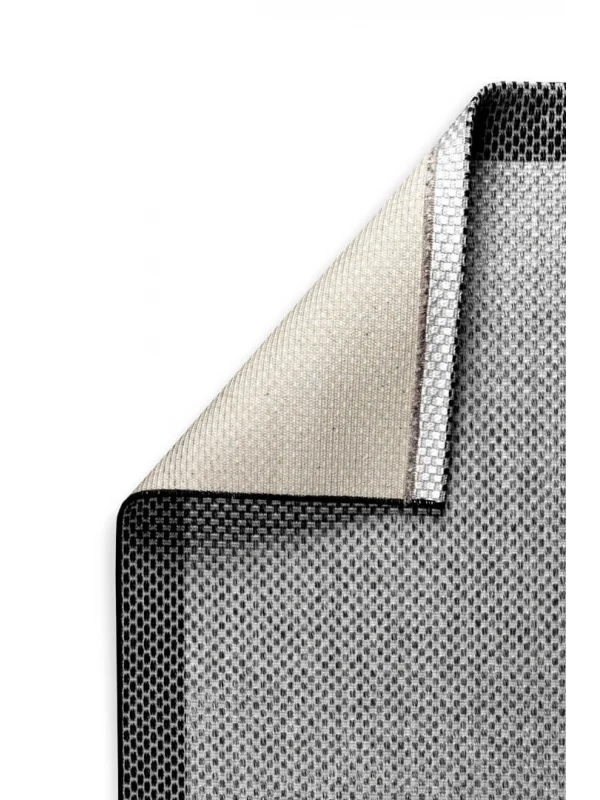 Destan Natura Sisal Bordürlü Özel Ölçü Tam Çerçeveli Jüt Sisal Modern Halı Ntr10 Siyah-Gri