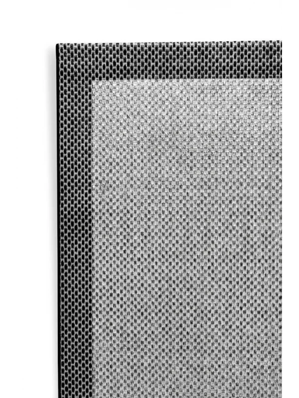 Destan Natura Sisal Bordürlü Özel Ölçü Tam Çerçeveli Jüt Sisal Modern Halı Ntr10 Siyah-Gri