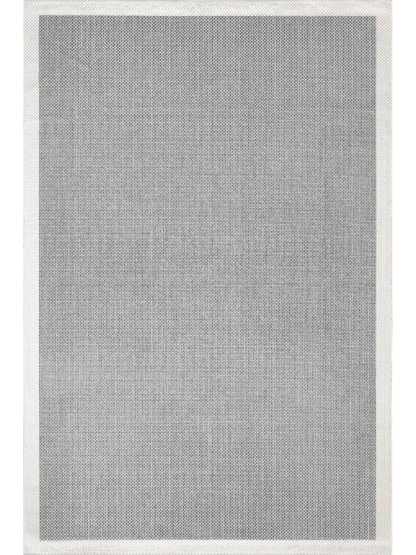 Destan Natura Sisal Bordürlü Özel Ölçü Tam Çerçeveli Jüt Sisal Modern Halı  Ntr09 Krem-Gri