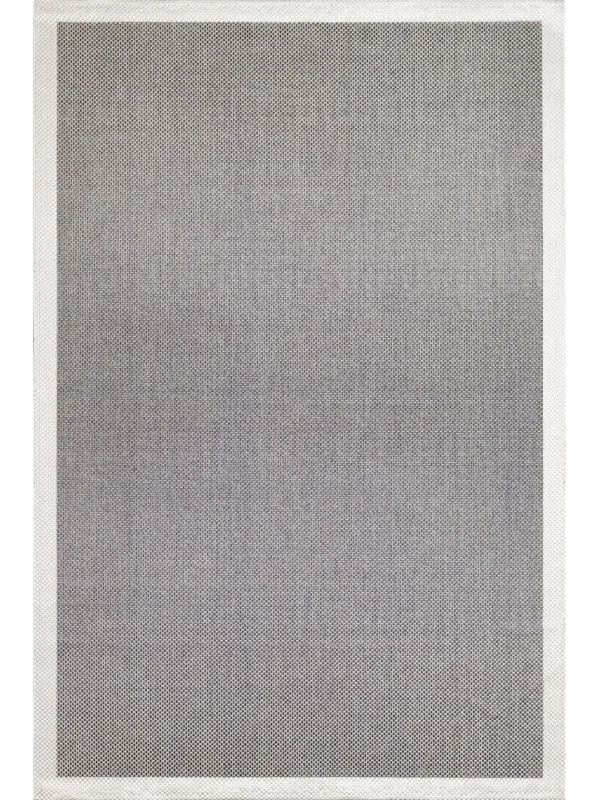 Destan Natura Sisal Bordürlü Özel Ölçü Tam Çerçeveli Jüt Sisal Modern Halı Ntr06 Krem-Antrasit