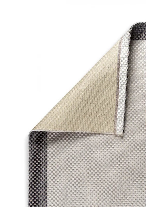 Destan Natura Sisal Bordürlü Özel Ölçü Tam Çerçeveli Jüt Sisal Modern Halı Ntr05 Antrasit-Krem