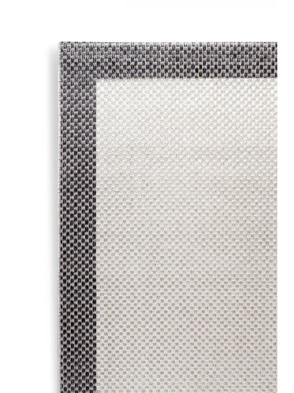 Destan Natura Sisal Bordürlü Özel Ölçü Tam Çerçeveli Jüt Sisal Modern Halı Ntr05 Antrasit-Krem