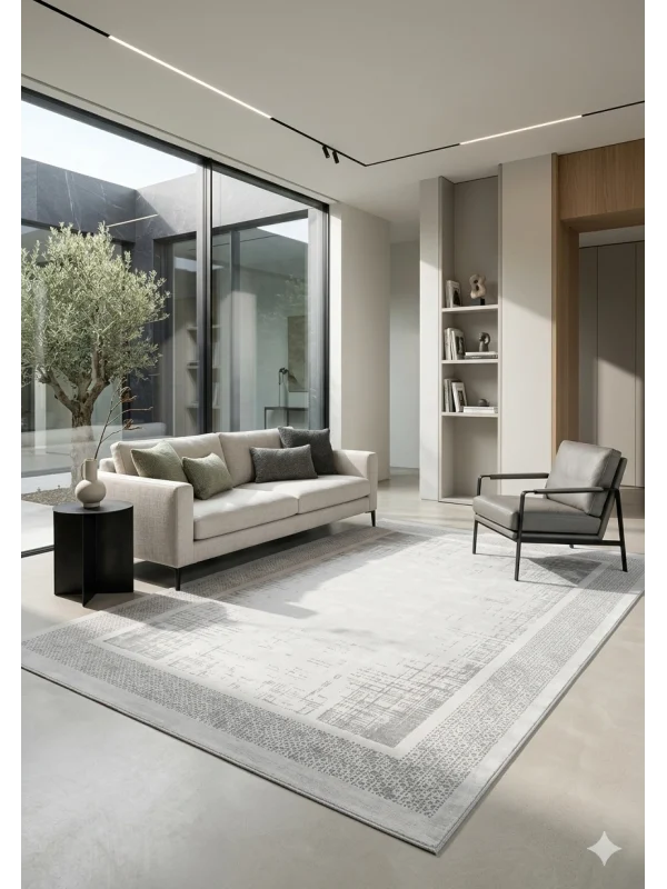 Destan Halı Quasar Yumuşak ve Parlak Tuşeli Modern Salon Halısı 5514 Gri