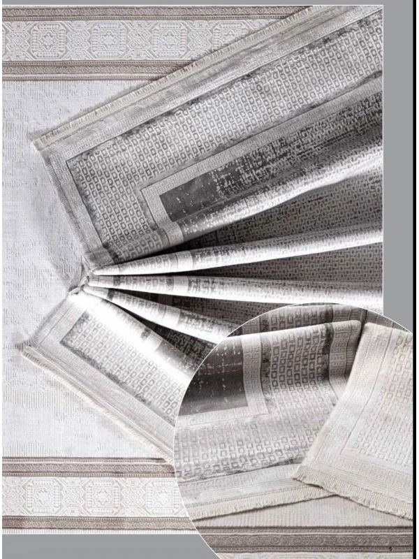 Destan Halı Quasar Yumuşak ve Parlak Tuşeli Modern Salon Halısı 5513 Bej