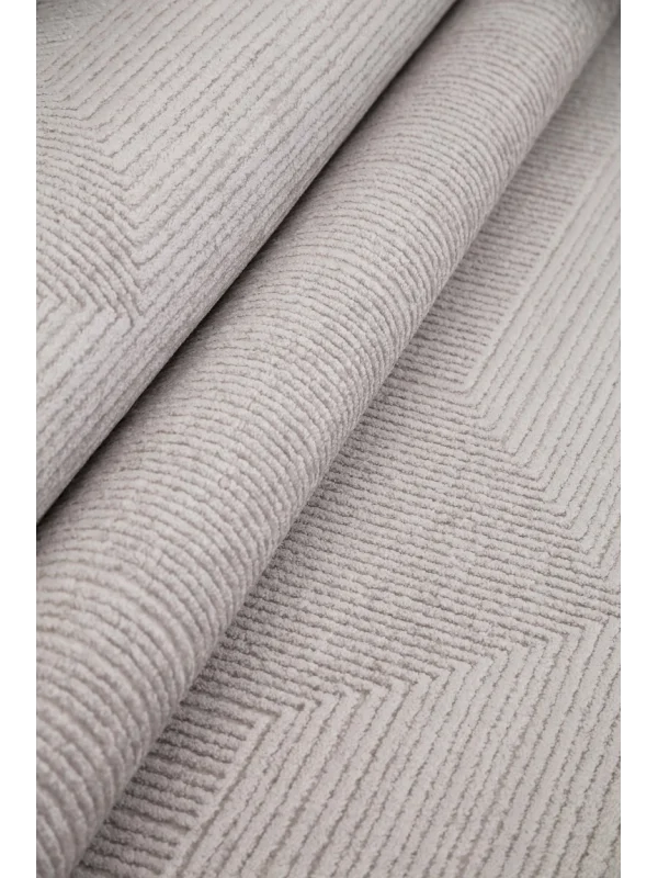 Destan Viyana Özel Ölçülü İnce Yapılı Modern Akrilik Halı VY12 Gri