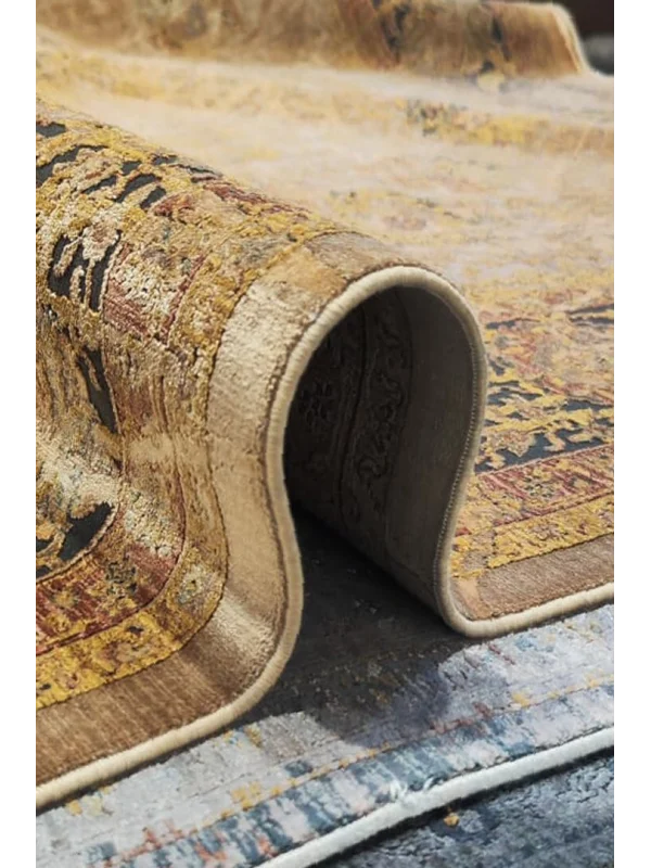 DESTAN Hermes 03 Vintage El Dokuma Motifli 100 Tarak Özel Tezgah Makine Halısı